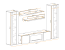 Wohnwand Wohnzimmer mit Kamin Hompland 114, Farbe: Weiß / Schwarz - Abmessungen: 170 x 260 x 40 cm (H x B x T), mit Push-to-open Funktion
