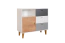Jugendzimmer - Kommode Syrina 08, Farbe: Weiß / Grau / Eiche - Abmessungen: 96 x 103 x 45 cm (H x B x T)