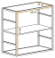 Quadratisches Bücherregal mit zwei Fächern Nodeland 03, Farbe: Schwarz - Abmessungen: 60 x 60 x 25 cm (H x B x T)