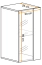 Hängevitrine mit LED-Beleuchtung Möllen 09, Farbe: Weiß - Abmessungen: 60 x 30 x 25 cm (H x B x T), mit zwei Fächern