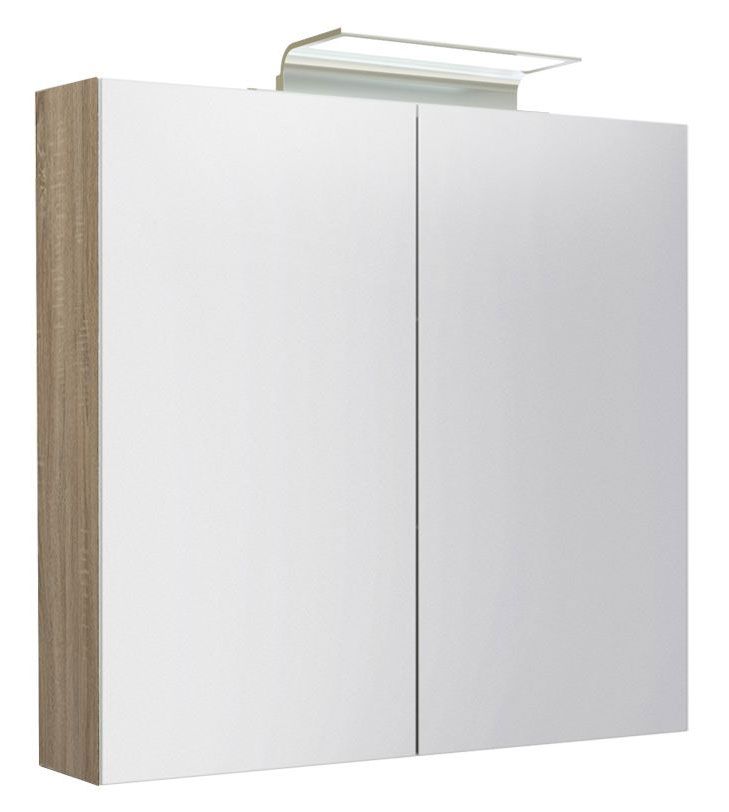 Badezimmer - Spiegelschrank Belgaum 14, Farbe: Eiche – 70 x 80 x 13 cm